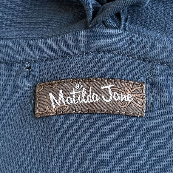 Matilda Jane Cardigan Women Size S Blue Colorblock Open Front Stretch - Picture 8 of 12